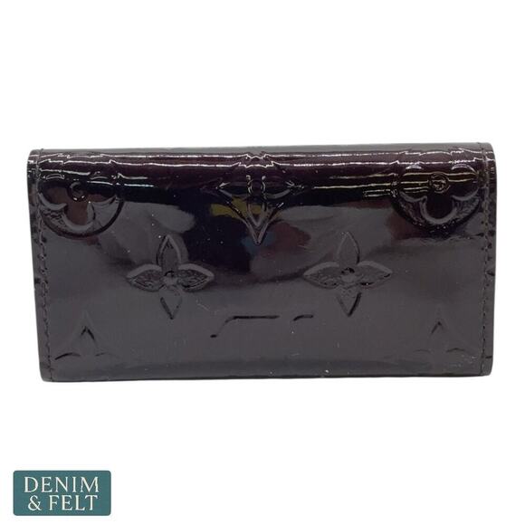 Louis Vuitton Vernis 4 Key Holder Amarante Monogram Patent Leather Wallet - Picture 5 of 16